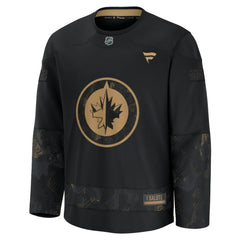 NHL Black Winnipeg Jets Fanatics 2024 Military Appreciation Practice Jersey