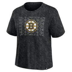 NHL Black Boston Bruins Fanatics Women's Faded Wash T-Shirt