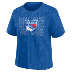 NHL Blue New York Rangers Fanatics Women's Faded Wash T-Shirt