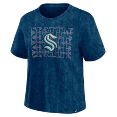 NHL Deep Sea Blue Seattle Kraken Fanatics Women's Faded Wash T-Shirt