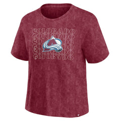 NHL Burgundy Colorado Avalanche Fanatics Women's Faded Wash T-Shirt