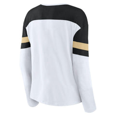 NHL White/Black Vegas Golden Knights Fanatics Women's Frozen Long Sleeve Notch Neck T-Shirt