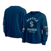 NHL Deep Sea Blue Seattle Kraken Fanatics Women's Go Team Pullover Sweatshirt