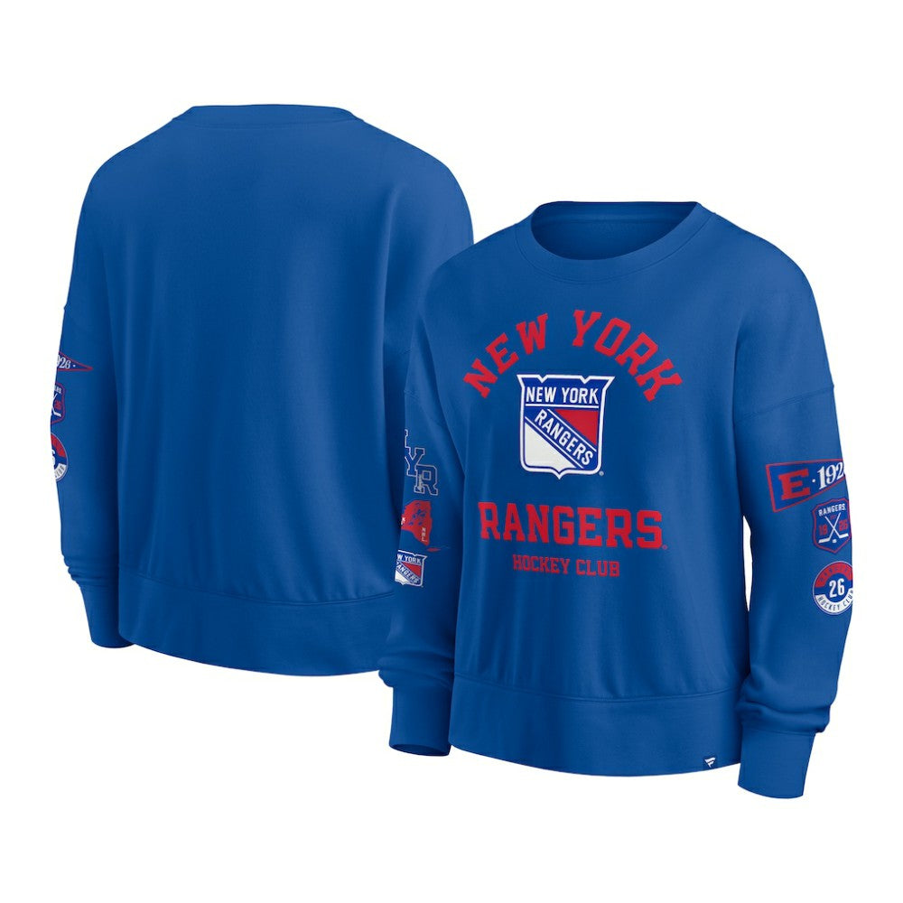 NHL Blue New York Rangers Fanatics Women's Go Team Pullover Sweatshirt