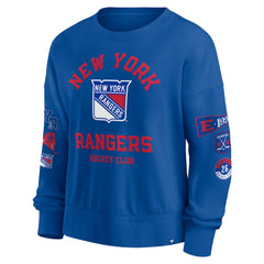 NHL Blue New York Rangers Fanatics Women's Go Team Pullover Sweatshirt