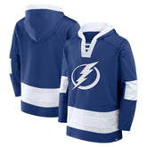 NHL Blue Tampa Bay Lightning Fanatics Inside Line Fleece Pullover Hoodie- Blue