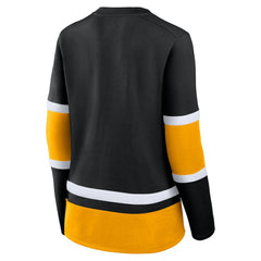 NHL Black Boston Bruins Fanatics Women's Prime Time Lace-Up Long Sleeve T-Shirt