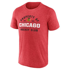 NHL Heather Red Chicago Blackhawks Fanatics Property Of T-Shirt