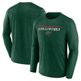 NHL Heather Green Minnesota Wild Fanatics Transition Long Sleeve T-Shirt