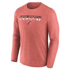 NHL Heather Red New Jersey Devils Fanatics Transition Long Sleeve T-Shirt