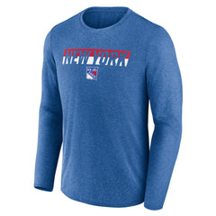 NHL Heather Blue New York Rangers Fanatics Transition Long Sleeve T-Shirt
