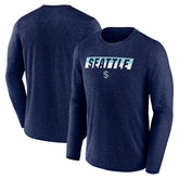 NHL Heather Navy Seattle Kraken Fanatics Transition Long Sleeve T-Shirt