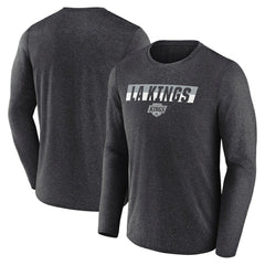 NHL Heather Charcoal Los Angeles Kings Fanatics Transition Long Sleeve T-Shirt