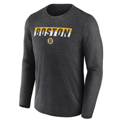 NHL Heather Charcoal Boston Bruins Fanatics Transition Long Sleeve T-Shirt