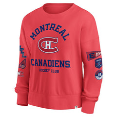 NHL Red Montreal Canadiens Fanatics Women's Oversized Vintage Go Team Pullover Sweatshirt
