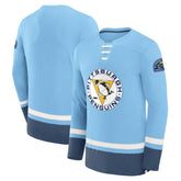 NHL Light Blue Pittsburgh Penguins Fanatics Vintage High Point Long Sleeve T-Shirt