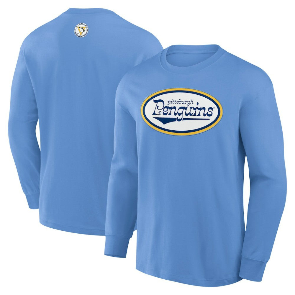 NHL Light Blue Pittsburgh Penguins Fanatics Vintage Rewind Long Sleeve T-Shirt