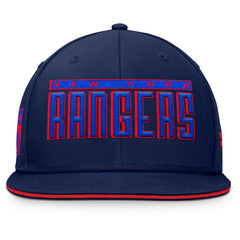 NHL Blue New York Rangers Fanatics Fundamental Gino Stack Snapback Hat