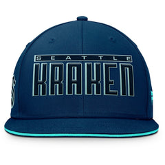NHL Navy Seattle Kraken Fanatics Fundamental Gino Stack Snapback Hat