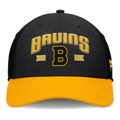 NHL Black/Gold Boston Bruins Fanatics Heritage Captain Flex Hat