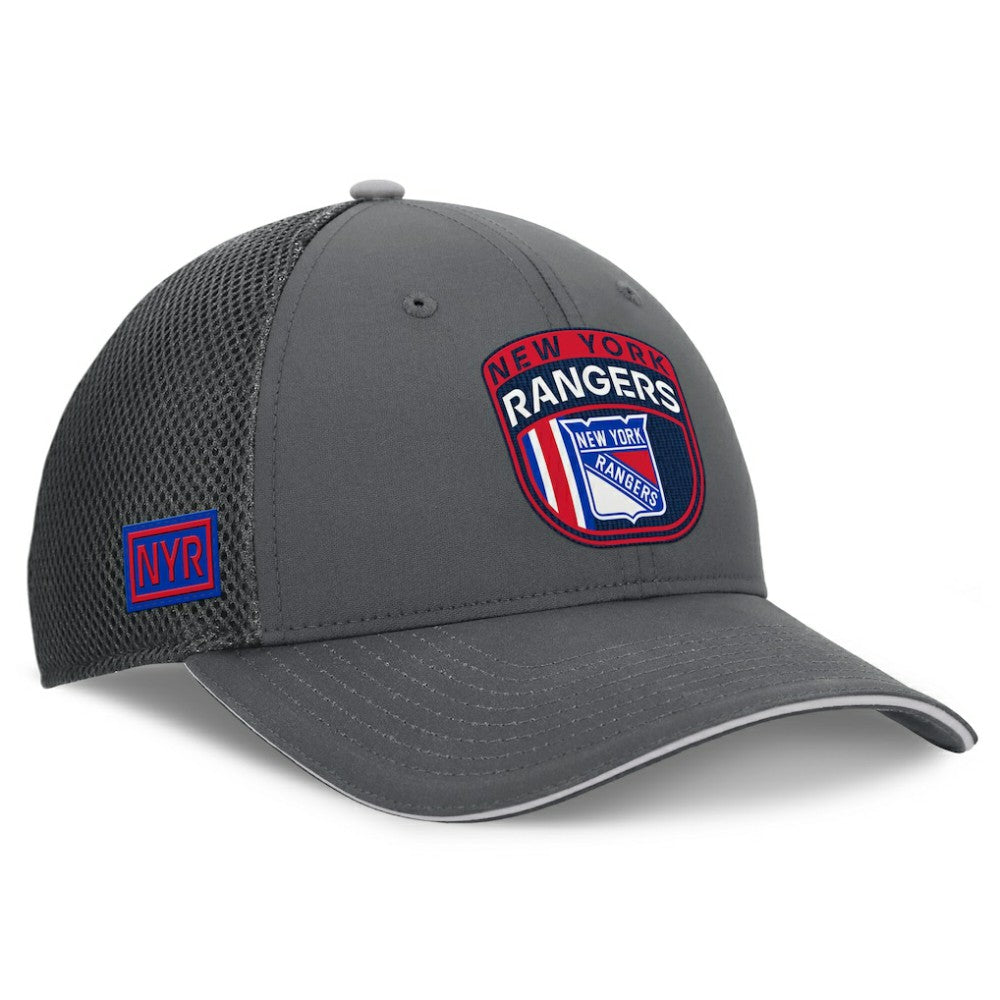 NHL Gray New York Rangers Fanatics Authentic Pro Home Ice Trucker Adjustable Hat