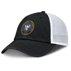 NHL Black/White Pittsburgh Penguins Fanatics Averie Trucker Adjustable Hat