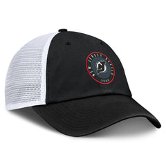 NHL Black/White New Jersey Devils Fanatics Averie Trucker Adjustable Hat