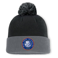 NHL Black New York Islanders Fanatics Aspyn Cuffed Knit Hat with Pom