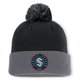 NHL Black Seattle Kraken Fanatics Aspyn Cuffed Knit Hat with Pom