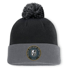 NHL Black Vegas Golden Knights Fanatics Aspyn Cuffed Knit Hat with Pom
