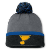 NHL Charcoal St. Louis Blues Fanatics Women's Cuffed Knit Hat with Pom