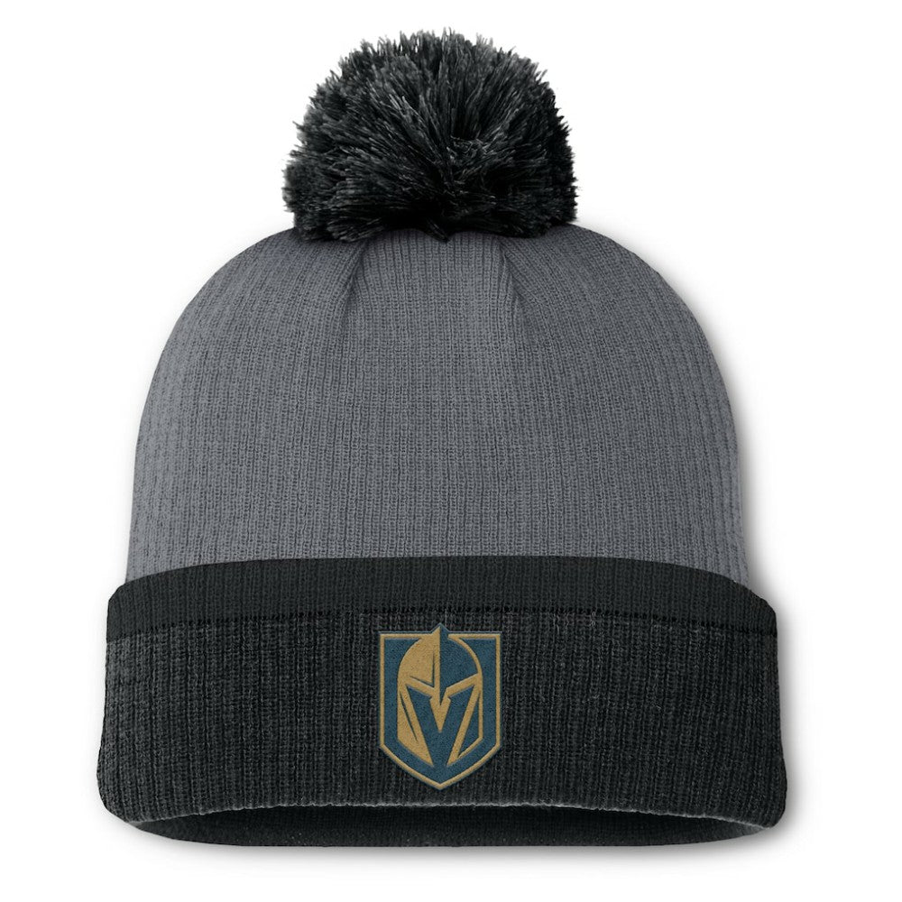 NHL Charcoal Vegas Golden Knights Fanatics Women's Cuffed Knit Hat with Pom