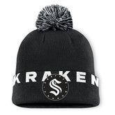 NHL Black Seattle Kraken Fanatics Fundamental High Stick Cuffed Knit Hat with Pom