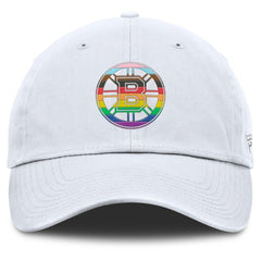NHL White Boston Bruins Fanatics PRIDE Adjustable Hat