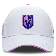 NHL White Vegas Golden Knights Fanatics Authentic Pro Hockey Fights Cancer Adjustable Hat
