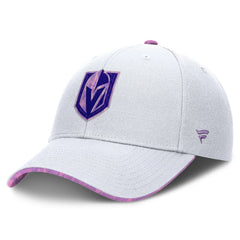 NHL White Vegas Golden Knights Fanatics Authentic Pro Hockey Fights Cancer Adjustable Hat