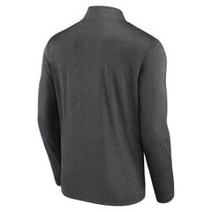 NHL Heather Charcoal Detroit Red Wings Logo Athletic Head-to-Head Raglan Quarter-Zip Top
