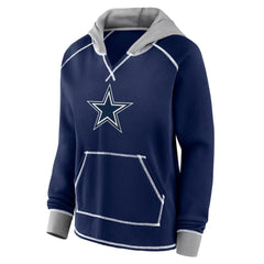 Logo Athletic Women's Boom Fleece Pullover V-Neck Hoodie - Dallas Cowboys