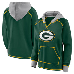 Logo Athletic Women's Boom Fleece Pullover V-Neck Hoodie - Green Bay Packers
