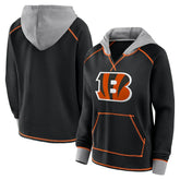 Logo Athletic Women's Boom Fleece Pullover V-Neck Hoodie - Cincinnati Bengals