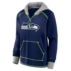 Logo Athletic Women's Boom Fleece Pullover V-Neck Hoodie - Seattle Seahawks