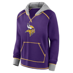 Logo Athletic Women's Boom Fleece Pullover V-Neck Hoodie - Minnesota Vikings