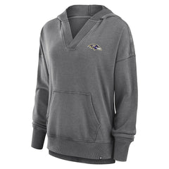 Women's Initiative Snow Wash French Terry V-Neck Pullover Hoodie - Baltimore Ravens