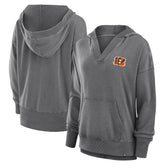 Women's Initiative Snow Wash French Terry V-Neck Pullover Hoodie - Cincinnati Bengals
