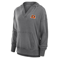 Women's Initiative Snow Wash French Terry V-Neck Pullover Hoodie - Cincinnati Bengals