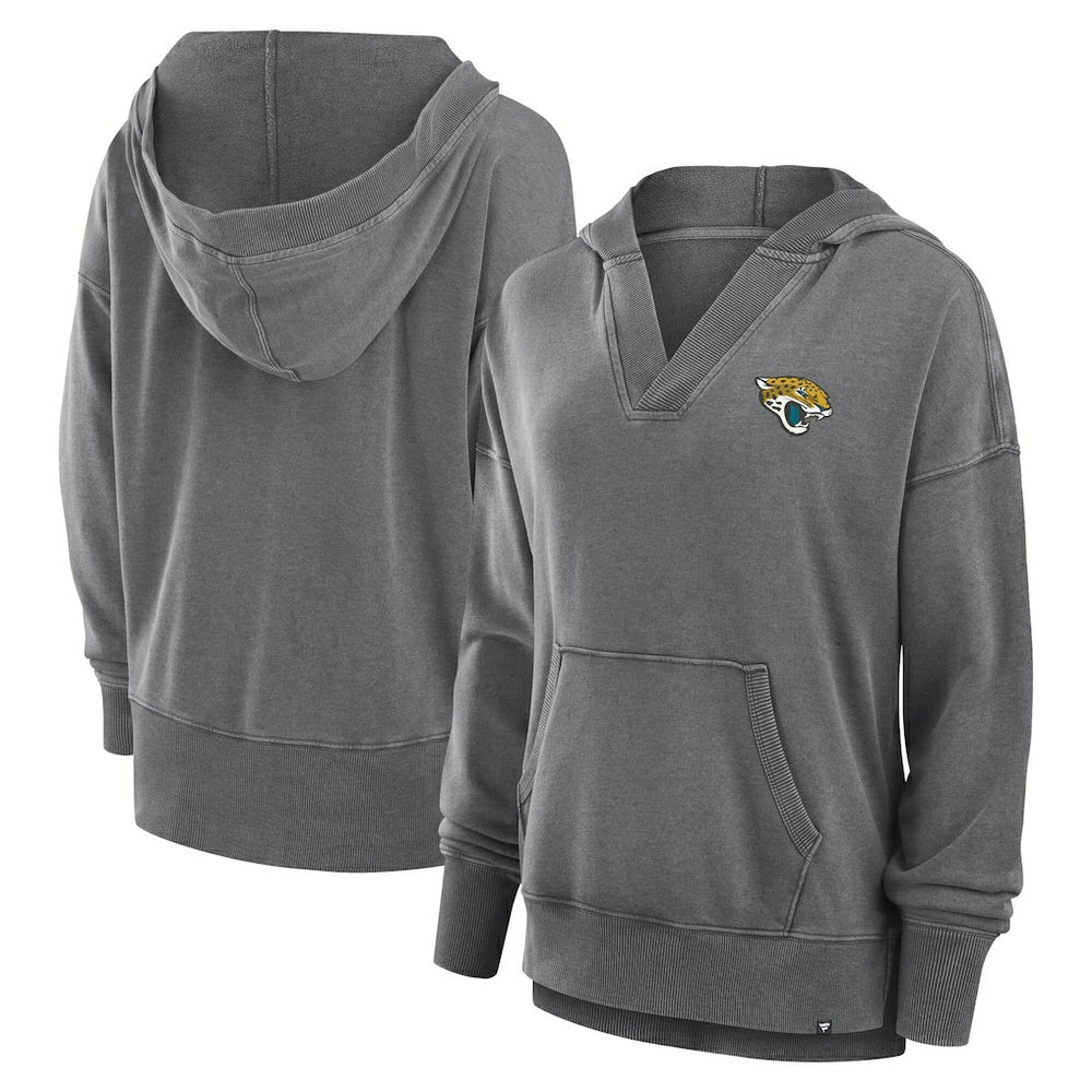 Women's Initiative Snow Wash French Terry V-Neck Pullover Hoodie - Jacksonville Jaguars
