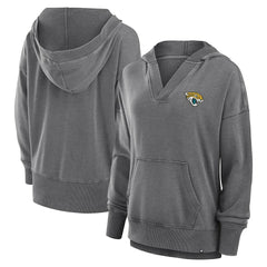 Women's Initiative Snow Wash French Terry V-Neck Pullover Hoodie - Jacksonville Jaguars