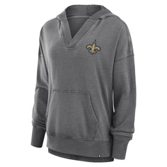 Women's Initiative Snow Wash French Terry V-Neck Pullover Hoodie - New Orleans Saints