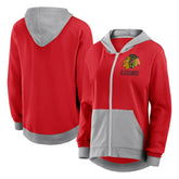 NHL Red Chicago Blackhawks Logo Athletic Women's Hit It French Terry Full-Zip Hoodie