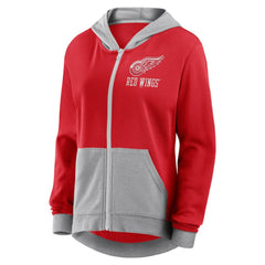 NHL Red Detroit Red Wings Logo Athletic Women's Hit It French Terry Full-Zip Hoodie